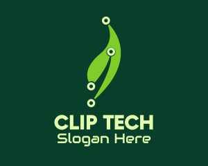 Green Tech Leaf logo design