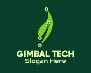 Green Tech Leaf logo design