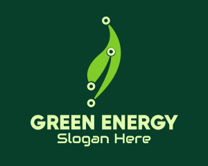 Green Tech Leaf logo design