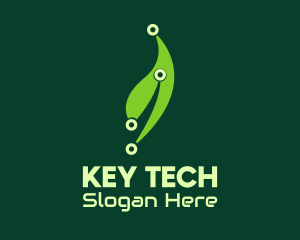 Green Tech Leaf logo design