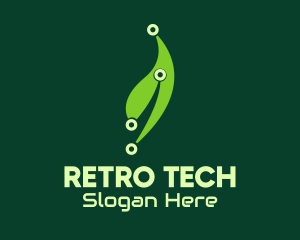 Green Tech Leaf logo design