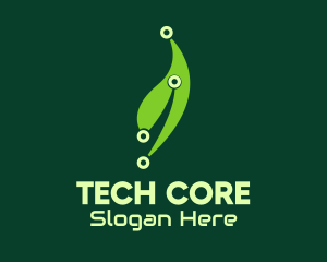 Green Tech Leaf logo design