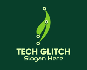 Green Tech Leaf logo design