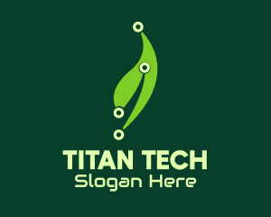 Green Tech Leaf logo design