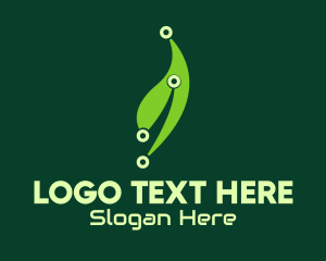 Computer - Green Tech Leaf logo design