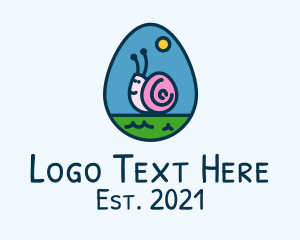 Snake - Cute Snail Egg logo design