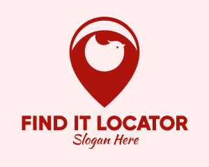 Bird Location Pin logo design