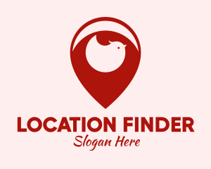 Bird Location Pin logo design