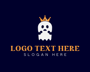 Haunted - Royal Ghost Crown logo design