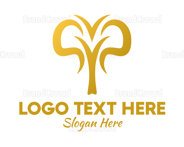 Golden Abstract Elephant Logo