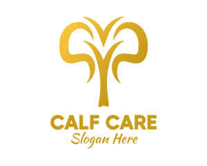 Calf - Golden Abstract Elephant logo design