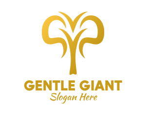 Golden Abstract Elephant  logo design