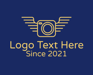 Angel - Yellow Camera Wings logo design