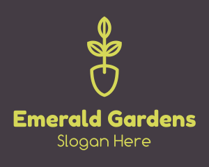 Green Seedling Shovel logo design