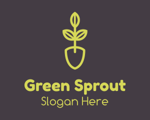 Sapling - Green Seedling Shovel logo design