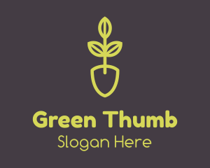 Green Seedling Shovel logo design