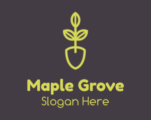 Green Seedling Shovel logo design