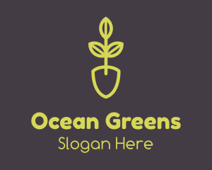 Green Seedling Shovel logo design