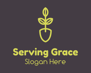 Green Seedling Shovel logo design