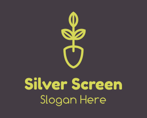 Farmer - Green Seedling Shovel logo design