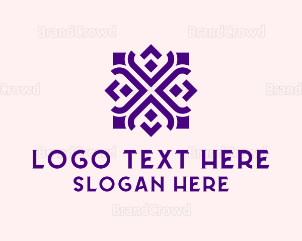 Square Floral Pattern Logo