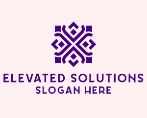 Square Floral Pattern  logo design