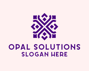 Square Floral Pattern  logo design