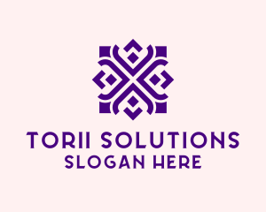 Square Floral Pattern  logo design