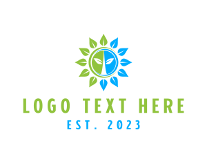 Ecotourism - Leaf Sun Flower logo design