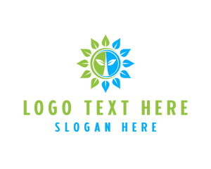 Leaf Sun Flower Logo