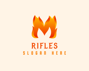 Hot Fire Letter M Logo