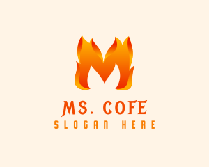 Hot Fire Letter M logo design