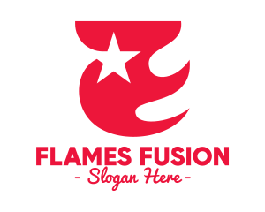 Patriotic Flaming Star logo design