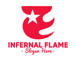 Patriotic Flaming Star logo design