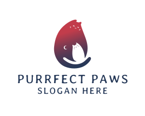 Gradient Cat Kitten logo design