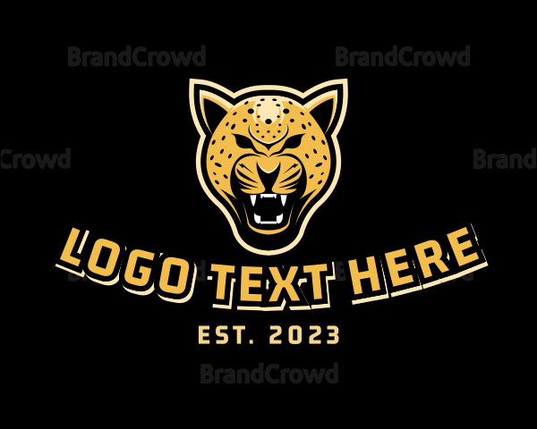 Wild Cheetah Cat Logo