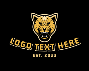 Running - Wild Cheetah Cat logo design