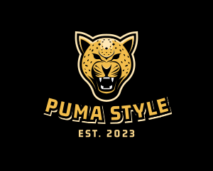 Puma - Wild Cheetah Cat logo design