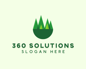 Modern Forest Trees logo design