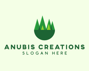 Modern Forest Trees logo design