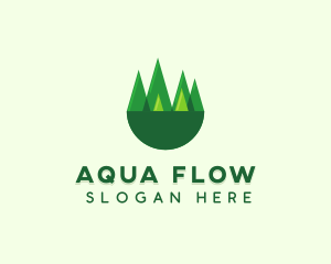 Modern Forest Trees logo design