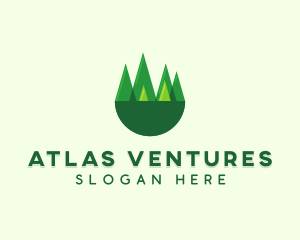 Modern Forest Trees logo design