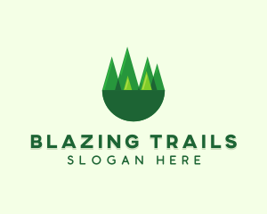 Modern Forest Trees logo design