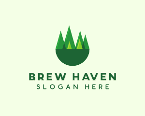 Modern Forest Trees logo design