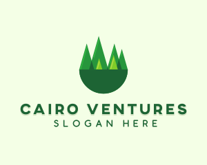 Modern Forest Trees logo design