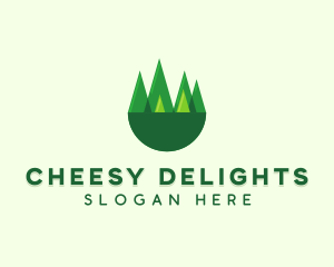 Modern Forest Trees logo design