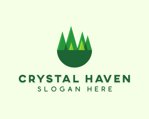 Modern Forest Trees logo design