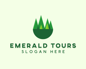 Modern Forest Trees logo design