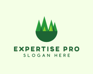 Modern Forest Trees logo design