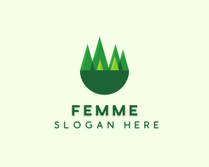 Modern Forest Trees logo design